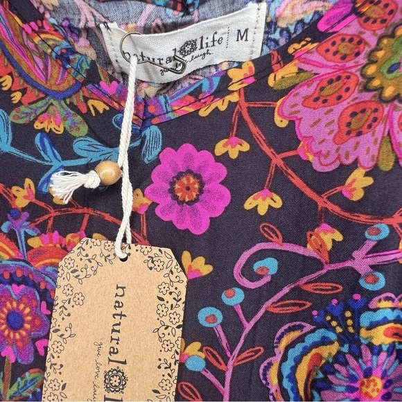 Natural Life Medium Spaghetti Strap Rayon Long Colorful Summer Boho Dress NWT - Picture 5 of 7